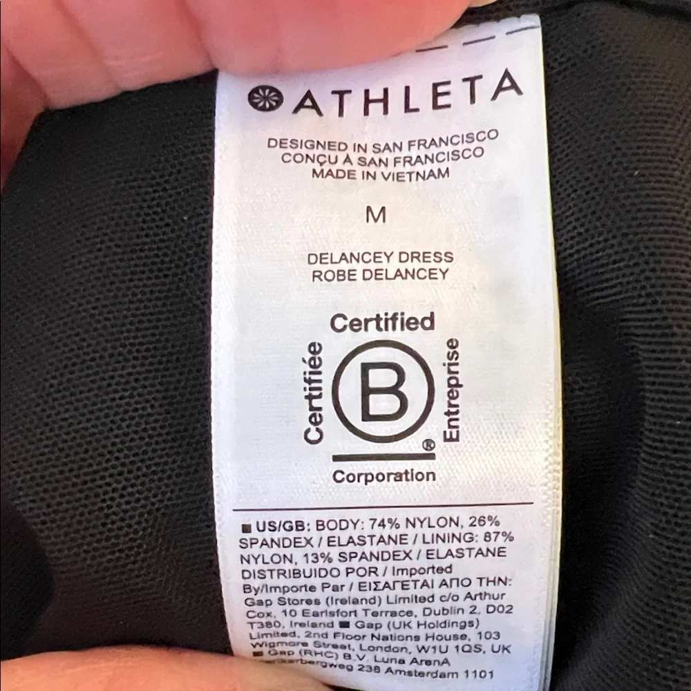 Athleta DELANCEY Elegant Black Long Sleeve Dress - Picture 3 of 7